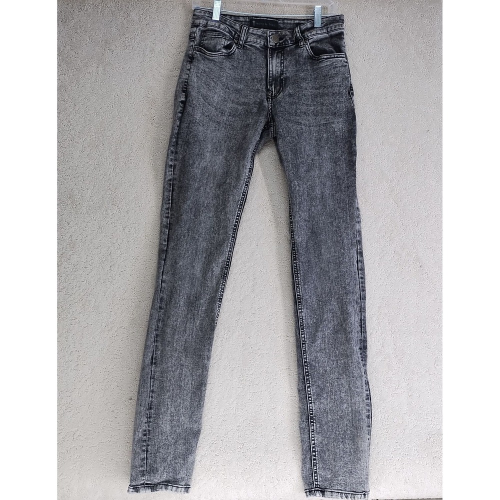 American Tall Jeans Mens 30 Dylan Slim Fit Slim Skinny Acid Wash Gray Tall